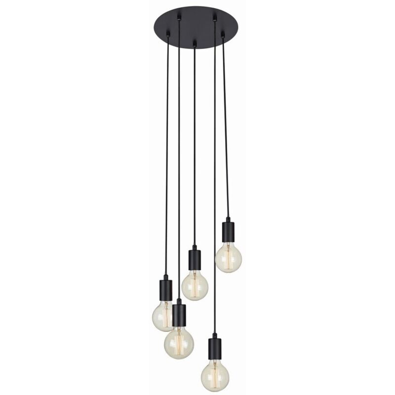 Sky - Lampada a sospensione a soffitto con 5 luci a grappolo, nera, E27 - Markslojd
