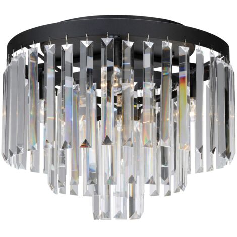 Markslojd VENTIMIGLIA - Plafonnier à 4 ampoules en cristal noir, E14