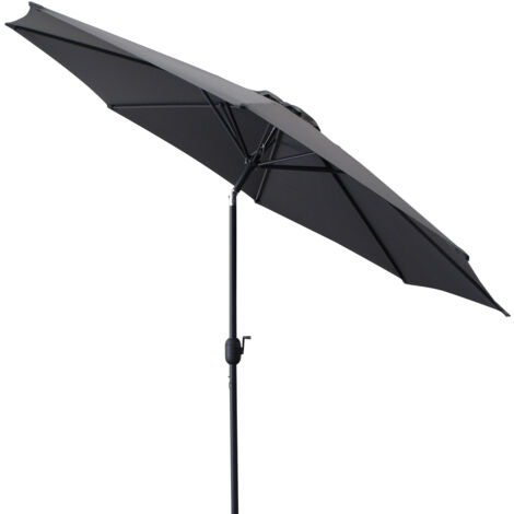 Marktschirm Aluminium 300cm grau knickbar, mit Kurbel, Material Bezug 100% Polyester, Gewicht 6kg
