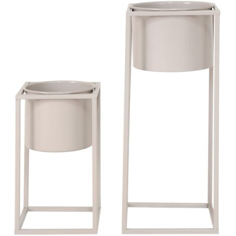 Marla 2 Stk. Blumenständer graubeige.