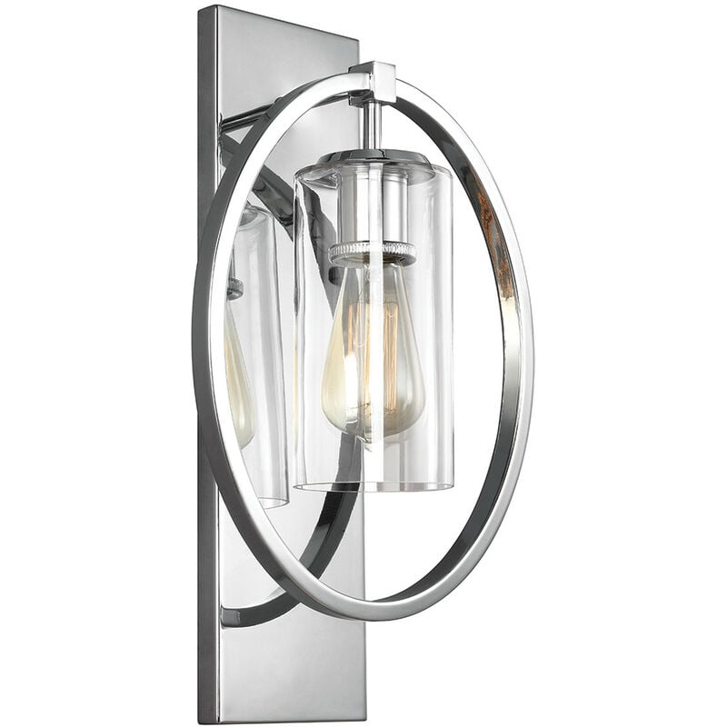 Marlena - 1 Light Wall Light Polished Chrome, E27 - Elstead