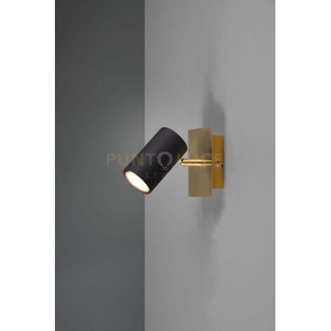 MARLEY SPOT BASE ORO CON CILINDRO NERO L. 15CM 1 LUCE ATTACCO GU10