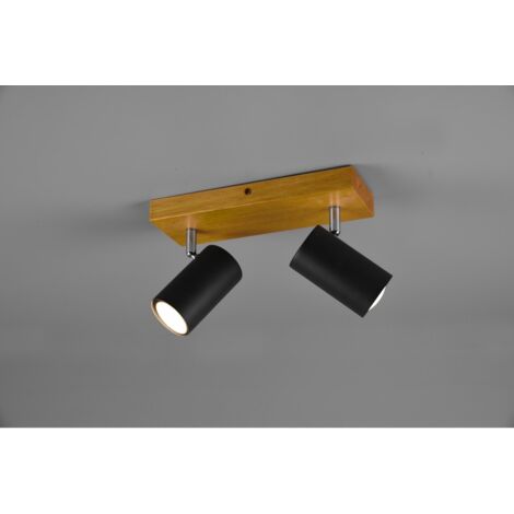Marley Spotlight 2 Spot GU10 Schwarz und Holz L26 cm Trio Beleuchtung