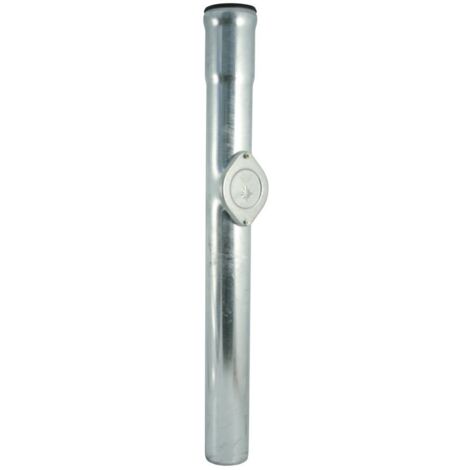 Marley Standrohr NW 100 mm, 1 m, mit Reinigungsdeckel, titan-zink Halbrunde Dachrinnen verzinkt