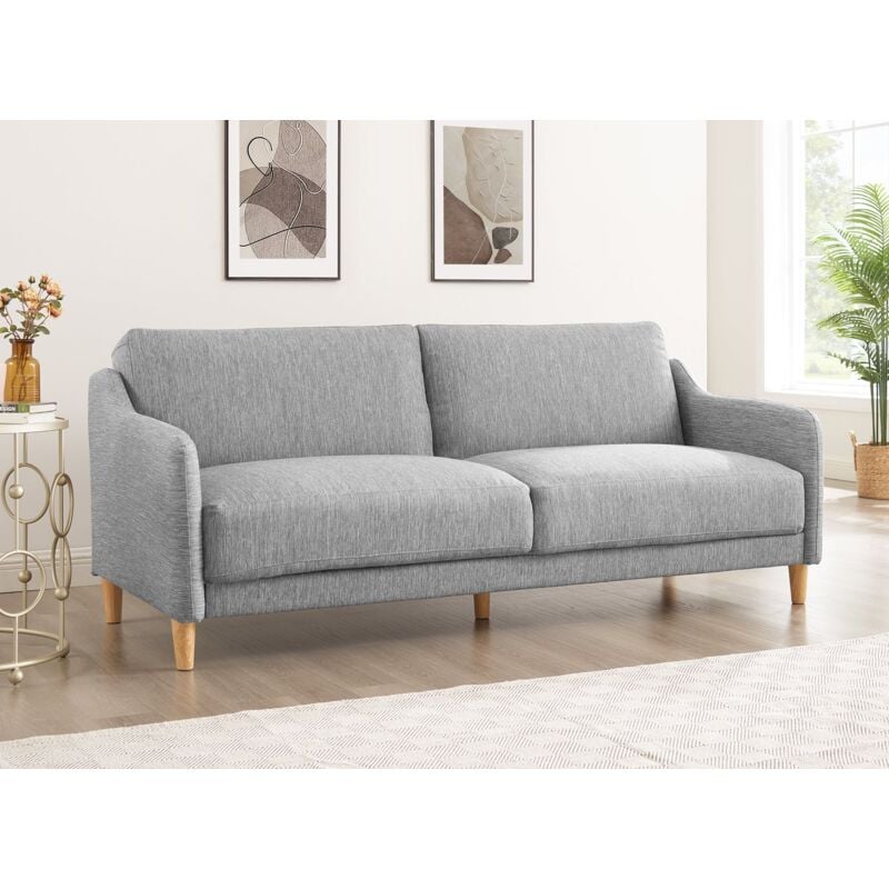 Deco In Paris - marlon - Canapé clic clac 3 places en tissu gris clair marlon