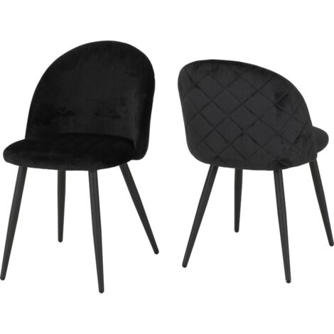 Marlow Dining Chair (Pack of 4) - L60 x W51 x H82 cm - Black Velvet