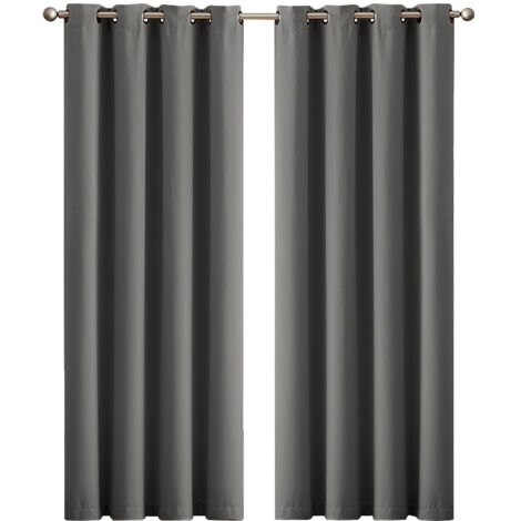 Marlow Eyelet Blackout Curtains Blockout Panels Pair 117x137cm Machine Washable