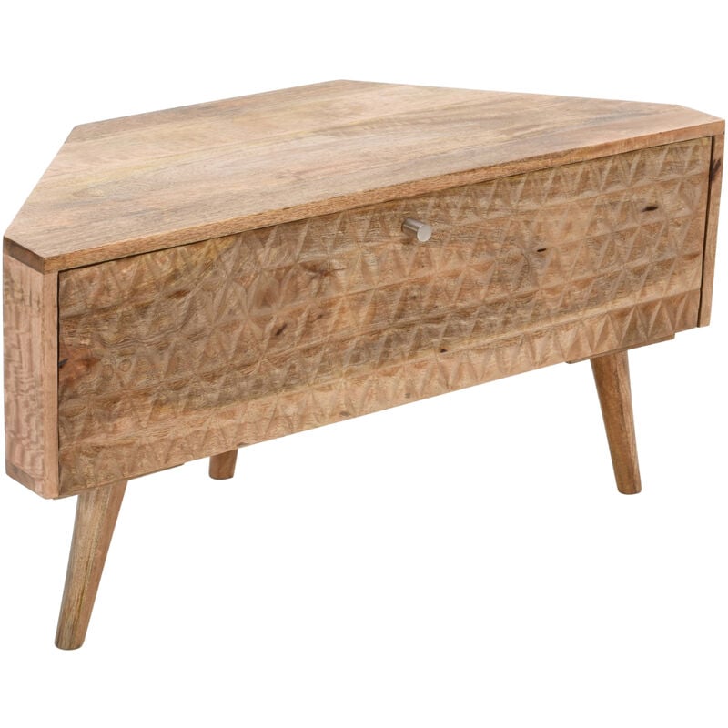 Verty Furniture - Marlow Light Mango Wood Corner tv Stand