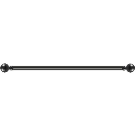 Marlow Steel Curtain Rod Quiet Rail Pole Pommel Set Extendable Adjustable Black