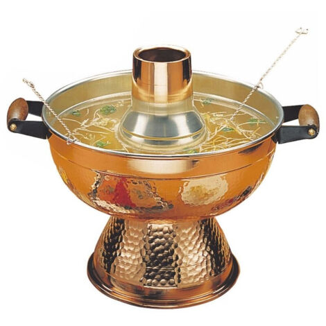 Marmite à fondue chinoise 1200W 3,5L – Cuivre massif martelé pour excellente conductivité thermique – 16115 – Tellier