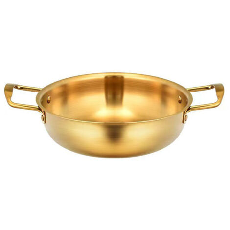 Marmite à ramen de style coréen avec poignée, en acier inoxydable, casserole de cuisine de tous les jours, casserole à eau chaude instantanée, casserole à soupe de nouilles.