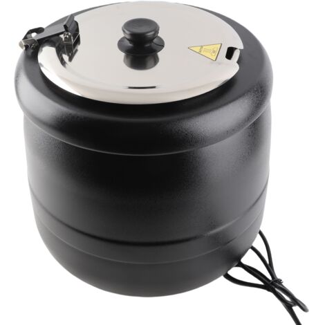 Marmite à soupe 10 L avec réchaud amovible, cuve en acier inoxydable, isolation thermique, réchaud à soupe 400 W, prise UE 220 V