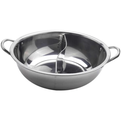 Marmite double compartimentée en acier inoxydable de 28 cm