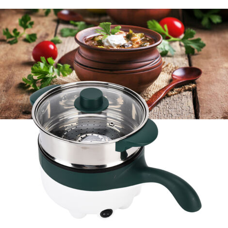 Marmite Électrique Multifonction 2L 12V Inox Anti-Brûlage avec Couvercle Steam, Marmite Électrique 100W 2L 12V Inox avec Couvercle Steam, Marmite Électrique Multifonction 2L Inox