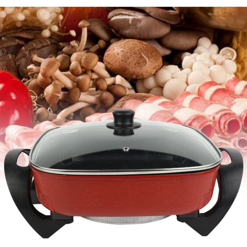 Treetalk - Marmite électrique multifonctionnelle à pot carré, cuiseur ramen, poêle électrique antiadhésive multifonctionnelle, pour chambres