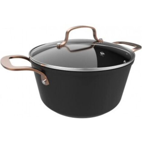 Marmite en aluminium forgé de, de 4,5 L de capacité. Avecun revêtement antiadhésif de haute qualité Platinum Plus Teflon® Nonstick Coating,100 % free free from PFOA.