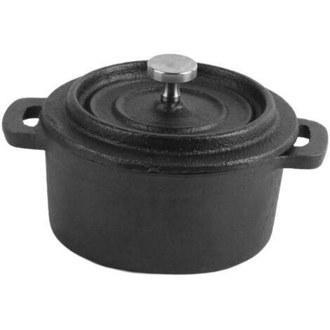 Marmite en fonte, cocotte avec couvercle en métal pour cuisson lente des pâtes pour griller