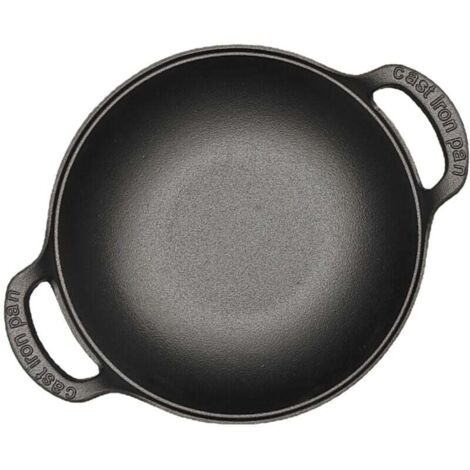 Marmite en fonte Yuanbao épaissie à double oreille. marmite à soupe. petite poêle à frire domestique. poêle à frire non revêtue. poêle antiadhésive.30cm