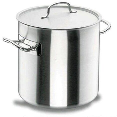 Marmite inox 28 cm 16,5 L – Inox 18/10 – Fond triple sandwich pour diffusion homogène de la chaleur – Compatible tous feux – Lacor