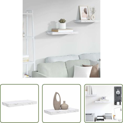 Marmo bianco -  Scaffale da parete Marmo Bianco 50 x 23 x 4 cm