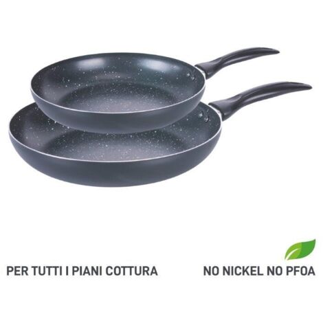 Set di 5 pentole e padelle con manico rimovibile, rivestimento