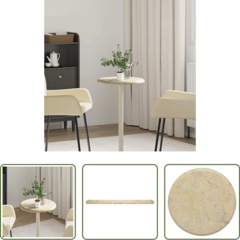 Marmo per tavoli -  Piano per Tavolo Crema Ø40x2,5 cm in Marmo