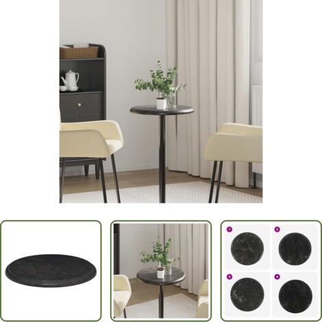 Mármol negro -  Tablero para mesa mármol negro Ø40x2,5 cm