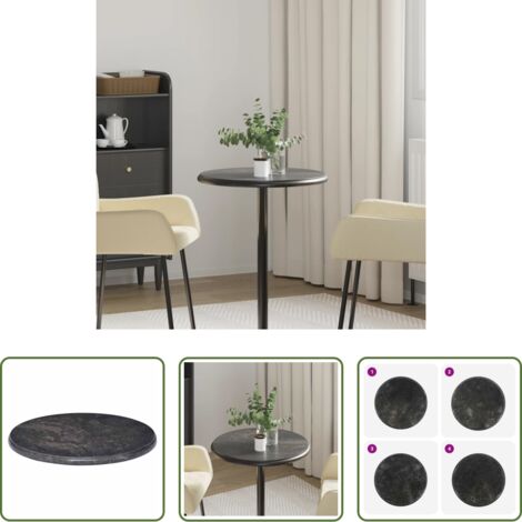 Mármol negro -  Tablero para mesa mármol negro Ø50x2,5 cm