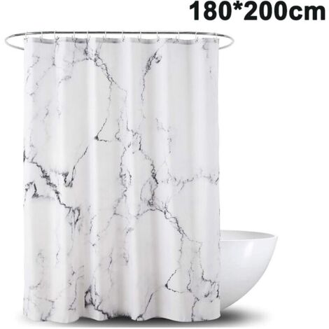 Marmor-Duschvorhang, Anti-Schimmel, Antibakteriell, Wasserdicht, Polyester mit 12 Duschvorhangringen, 3D-Digitaldruck, Duschvorhänge für Badewanne und Dusche im Badezimmer