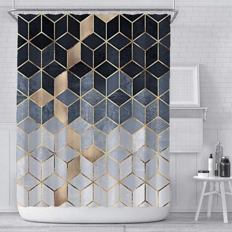 Marmor-Duschvorhang, weißer Textil-Duschvorhang für Hotels