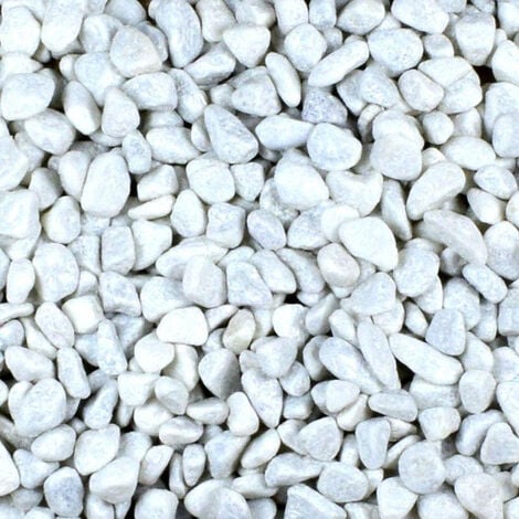 Zierkies 25 kg 40-60 mm Aquarium Carrara Weiß Garten Kies Marmor Gabion Steinteppich