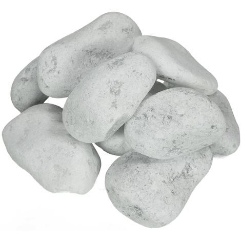 Kieselsteine aus reinweißem Marmor 20 kg Kaliber 40-60 mm