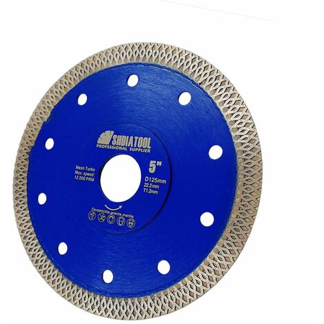 Marmorsägeblatt Diamant Porzellanfliese Keramik Trockentrennscheibe Werkzeug Blau Filetscheibe 125mm