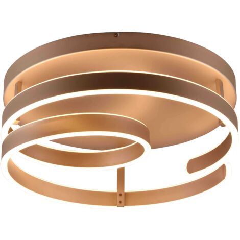 MARNIE PLAFONIERA LED 58W 6800lm, 3000K METALLO CAFFE' A SPIRALEDIMMERABILE CON INTERRUTTORE D. 55CM