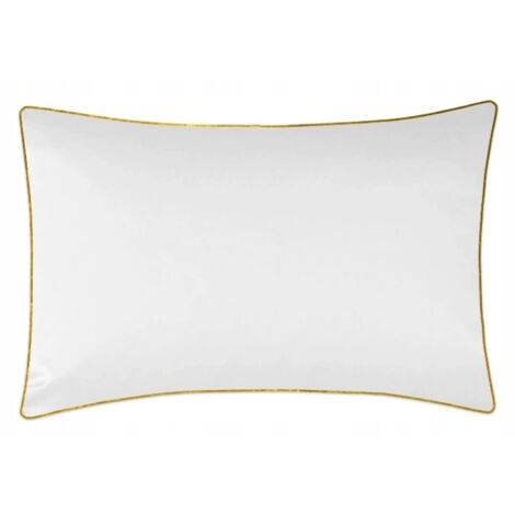 MARO HOME Funda de almohada blanca con ribete dorado, 50x60