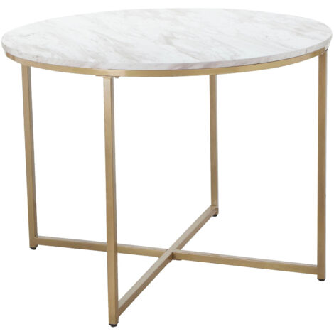 Maro-Table à manger 90 cm aspect marbre