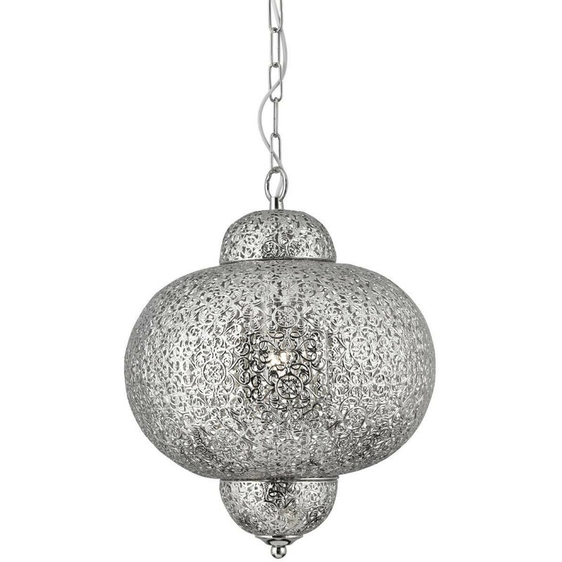 03-searchlight - Marokkanische Pendelleuchte 29 cm, in Satin Silber