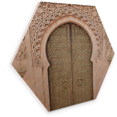 Geometrische Wanddeko Orientalisches Holz Wandbild Moroccan Door