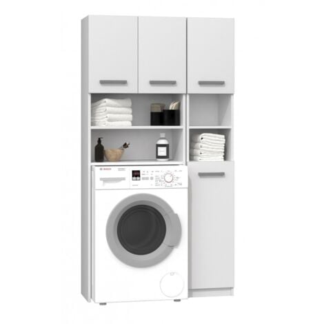 MAROL - Set da bagno in stile moderno - 96x30x183 - 4 ante+4 ripiani