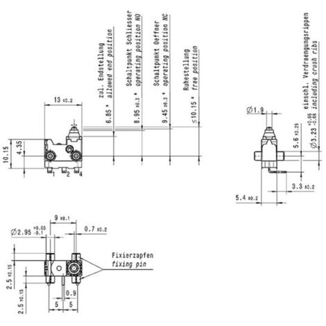 Marquardt 01065.3603-01 Microrupteur 30 V/DC 0.1 A 1 x On/(On) panneau de commande : IP67/côté borne