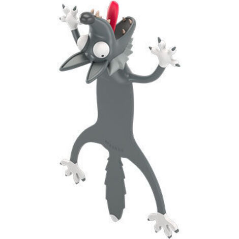 Marque-page animal de bande dessinée stéréo 3D pour les étudiants, grand cadeau (Loup),