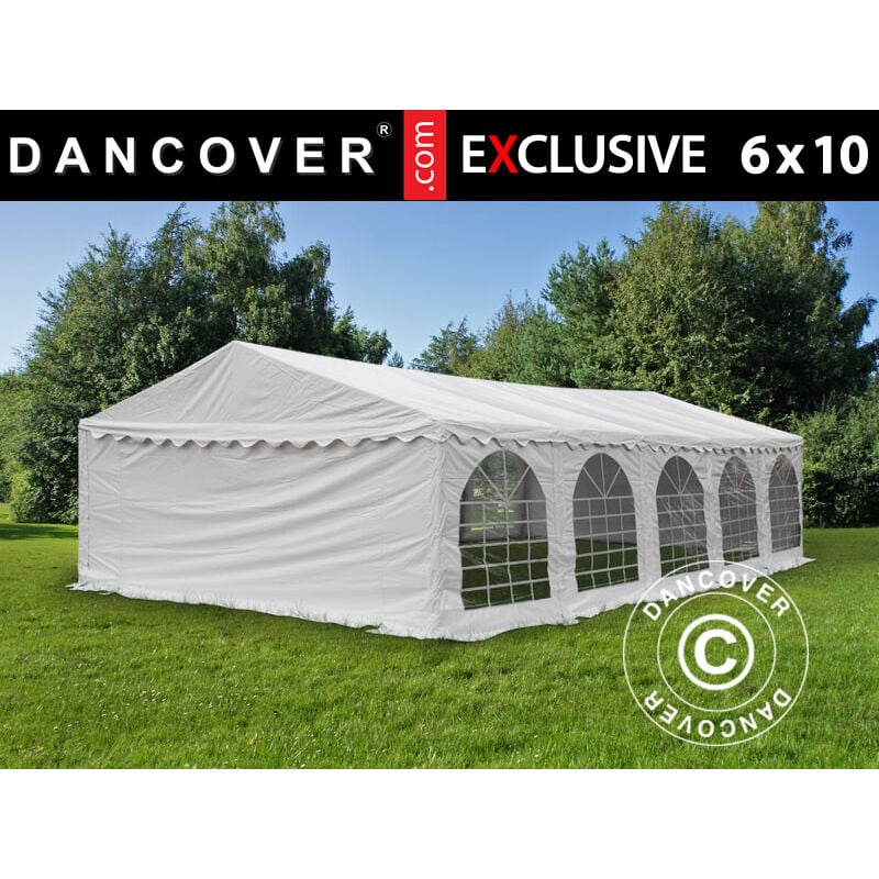 Marquee Party tent Pavilion Exclusive 6x10 m pvc, White