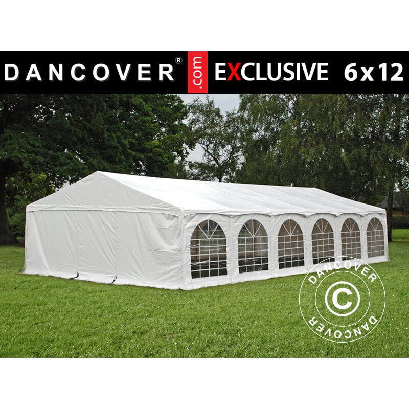 Dancover - Marquee Party tent Pavilion Exclusive 6x12 m pvc, 'Arched', White