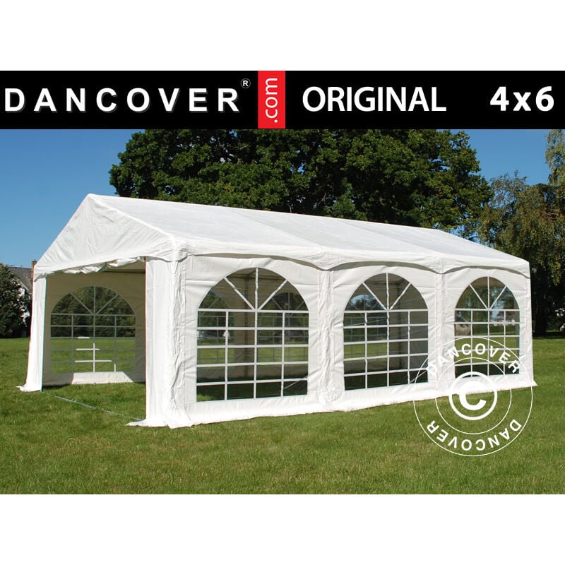 Dancover - Marquee Party tent Pavilion Original 4x6 m pvc, 'Arched', White