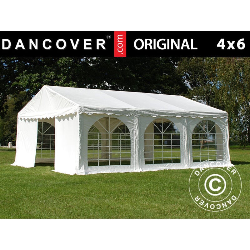 Dancover - Marquee Party tent Pavilion Original 4x6 m pvc, White