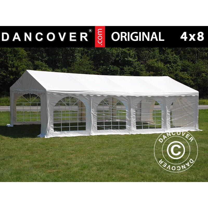 Dancover - Marquee Party tent Pavilion Original 4x8 m pvc, White