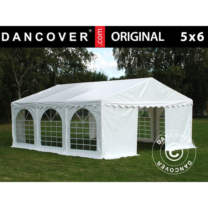 Dancover - Marquee Party tent Pavilion Original 5x6 m pvc, White