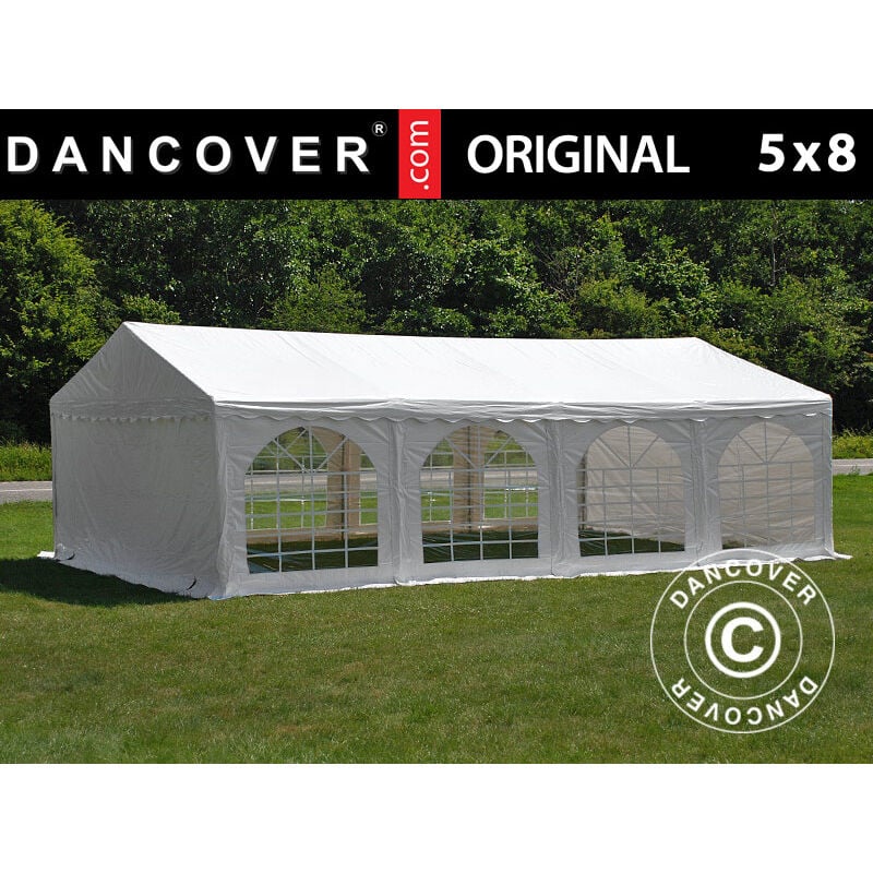 Dancover - Marquee Party tent Pavilion Original 5x8 m pvc, White