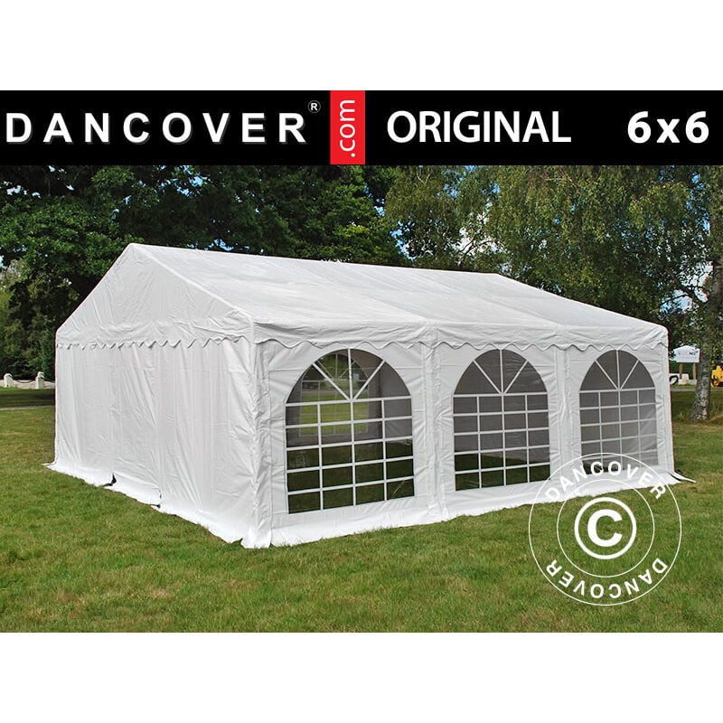 Dancover - Marquee Party tent Pavilion Original 6x6 m pvc, White