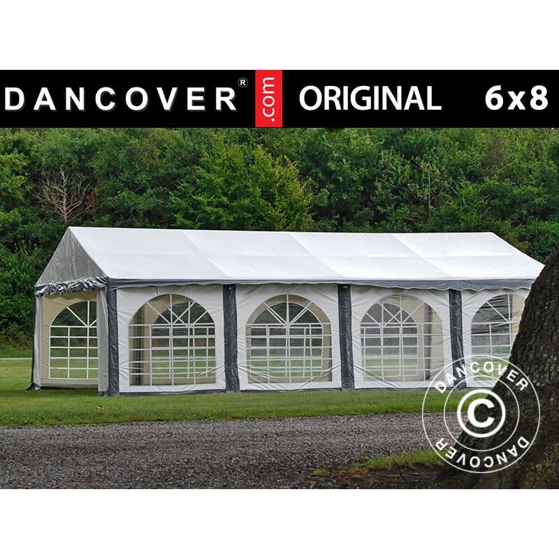 Dancover - Marquee Party tent Pavilion Original 6x8 m pvc, Grey/White